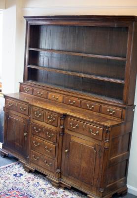 A Georgian oak Welsh dresser, the