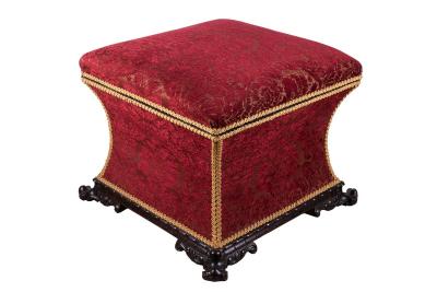 A William IV ottoman stool upholstered