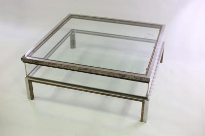 A chrome and glass coffee table 2dca06