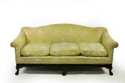 A deep-seated three-seater sofa on ball