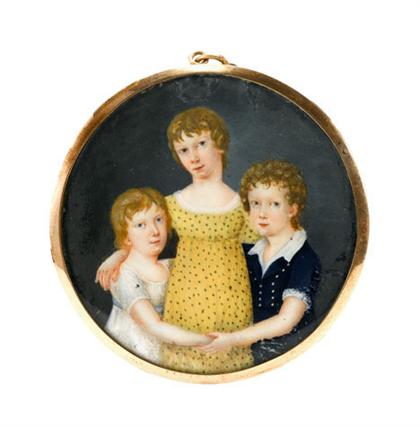 Miniature portrait of three children 49437