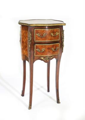 A French two-drawer table with