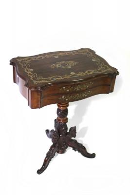 A 19th Century rosewood and brass inlaid