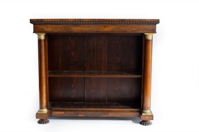A Victorian rosewood bookcase, the shelves