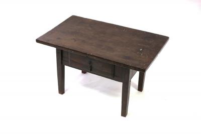 A Spanish walnut single drawer table,