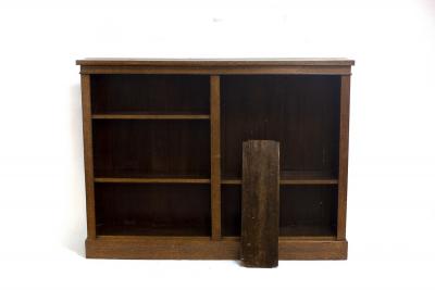 An oak open bookcase, 152cm wide