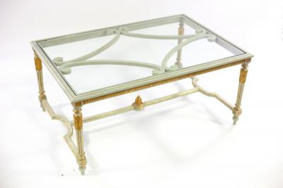 A Louis XVI style painted and gilt 2dcade