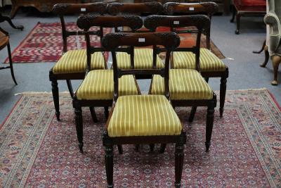 A set of six William IV solid rosewood