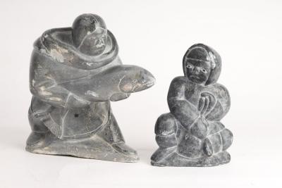 An Inuit carving of a fisherman,