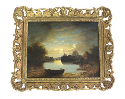 19th Century English School Moonlit 2dcb3e