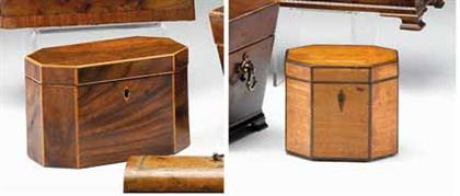 Two inlaid Mahogany tea caddies 49455