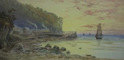 F Walters/Clovelly, North Devon/watercolour,