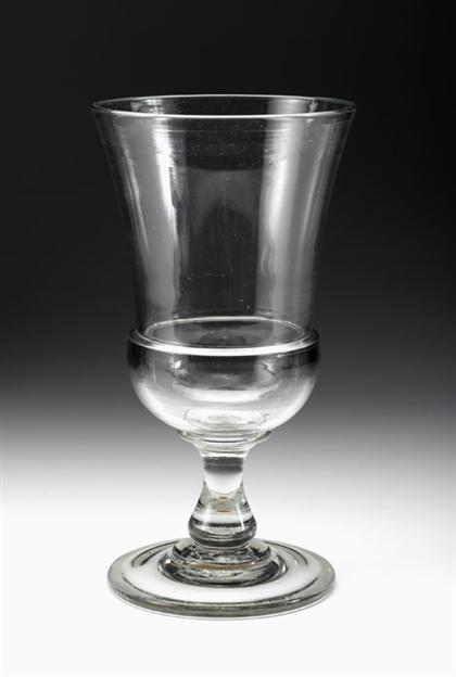 Blown uncolored glass footed urn 49466