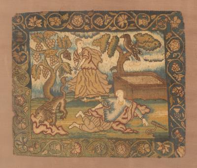 A panel of late 16th Century needlework  2dcc4c