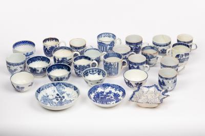 A group of English blue and white pearlware