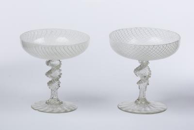 A pair of 19th Century Venetian glass