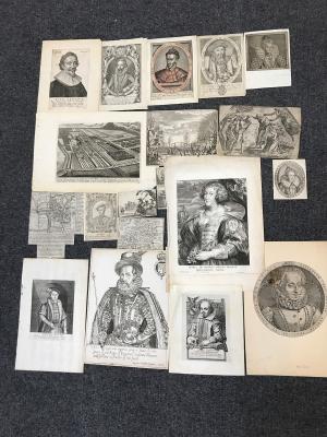 Twenty-five black and white engravings