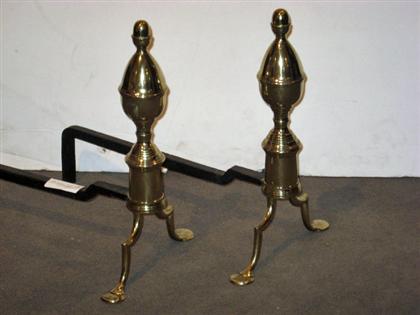 Pair of Federal brass andirons 4948b