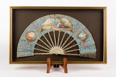 A Regency fan with painted vignettes
