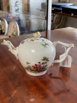 A Meissen globular teapot and cover,