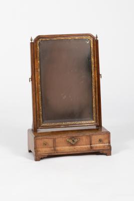 A George II walnut dressing mirror