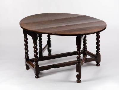 A late 17th Century oak gate-leg table,