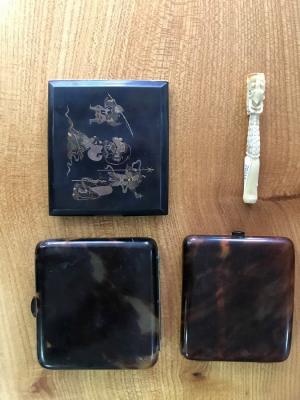 A Japanese mixed metal cigarette case,