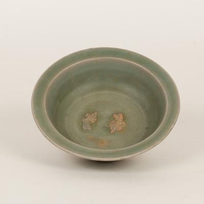 A Yuan celadon fish dish, 13cm