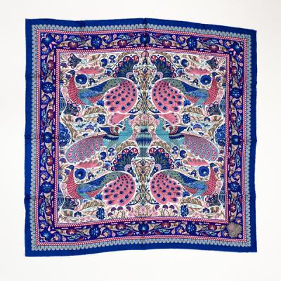 Liberty, a square silk scarf in Peacock