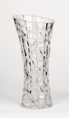 A Bohemian crystal cut vase in the mid-century