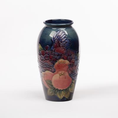 Moorcroft, a Finches pattern vase