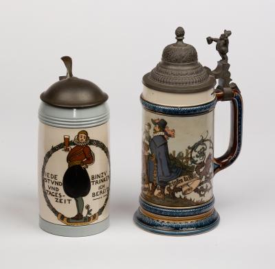 Mettlach/A beer stein decorated a Dutch