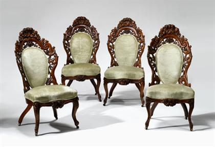     	Four rococo revival carved
