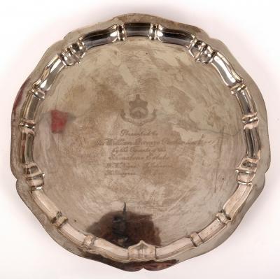 A silver salver, Chester 1912,