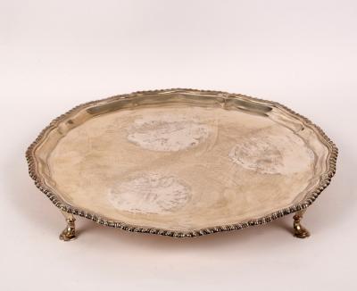 A large Edwardian silver salver  2dd196