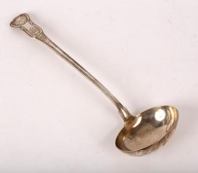 A Victorian provincial silver soup ladle,