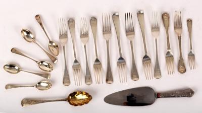 A quantity of silver flatware,