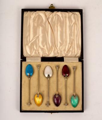 A set of six silver gilt and coloured 2dd1be