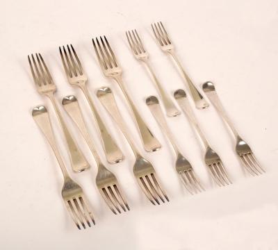 Six George III silver table forks  2dd1c0