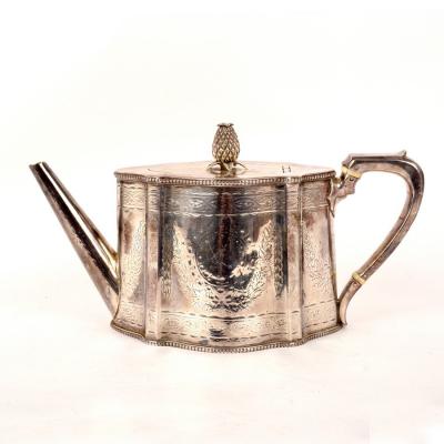 A Victorian silver teapot, WH,