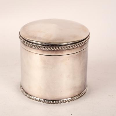 A silver biscuit box, BES Co., Birmingham