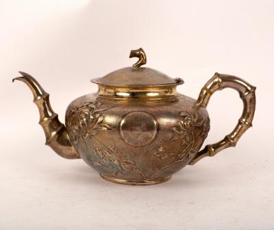 A Chinese export silver teapot,