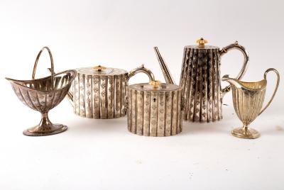 A Victorian plated tea and coffee service,