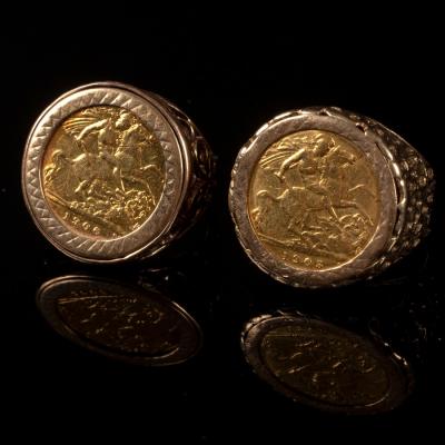 Two Edward VII half sovereigns,