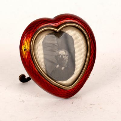An Austrian silver and enamel heart-shaped