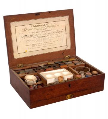 An artist's mahogany box, Ackermann