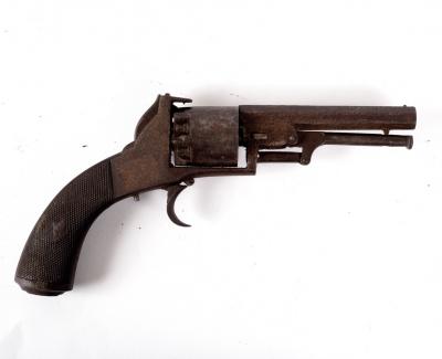 A revolver with an octagonal barrel