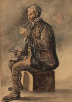 FHR/Man Smoking a Pipe/inscribed