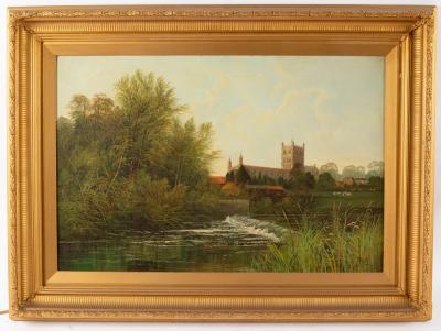 Allan/Tewkesbury Abbey/oil on canvas,