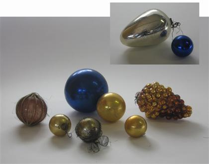     	Group of blown glass Christmas